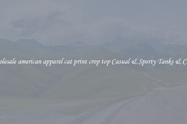 Wholesale american apparel cat print crop top Casual & Sporty Tanks & Camis