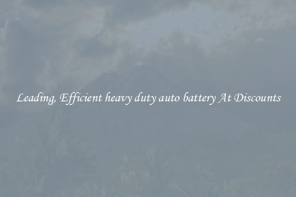 Leading, Efficient heavy duty auto battery At Discounts