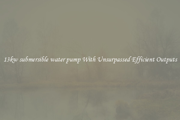 13kw submersible water pump With Unsurpassed Efficient Outputs
