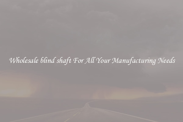 Wholesale blind shaft For All Your Manufacturing Needs