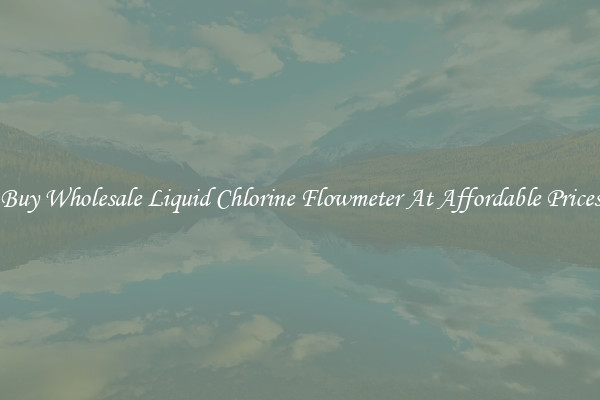 Buy Wholesale Liquid Chlorine Flowmeter At Affordable Prices